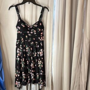No Boundaries Black Floral Dress
